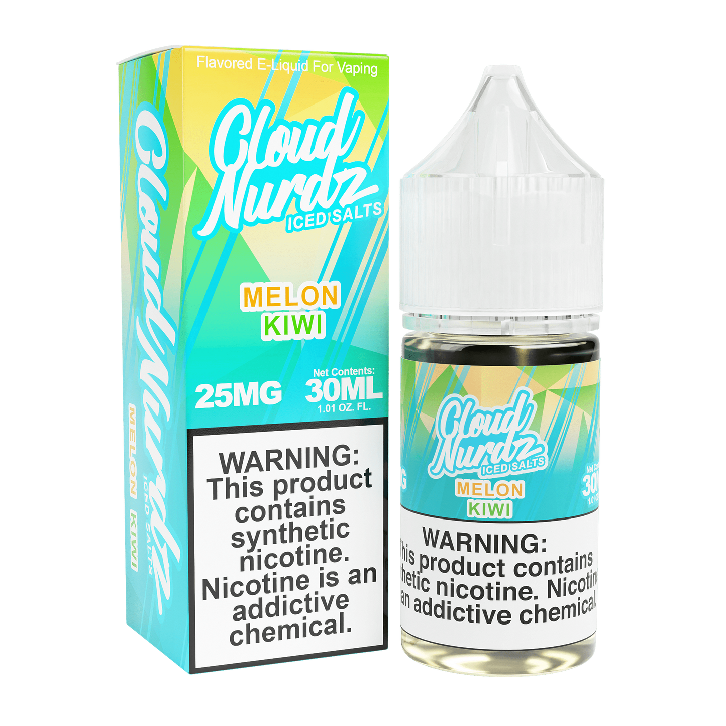 Cloud Nurdz Iced Nicotine Salts Melon Kiwi