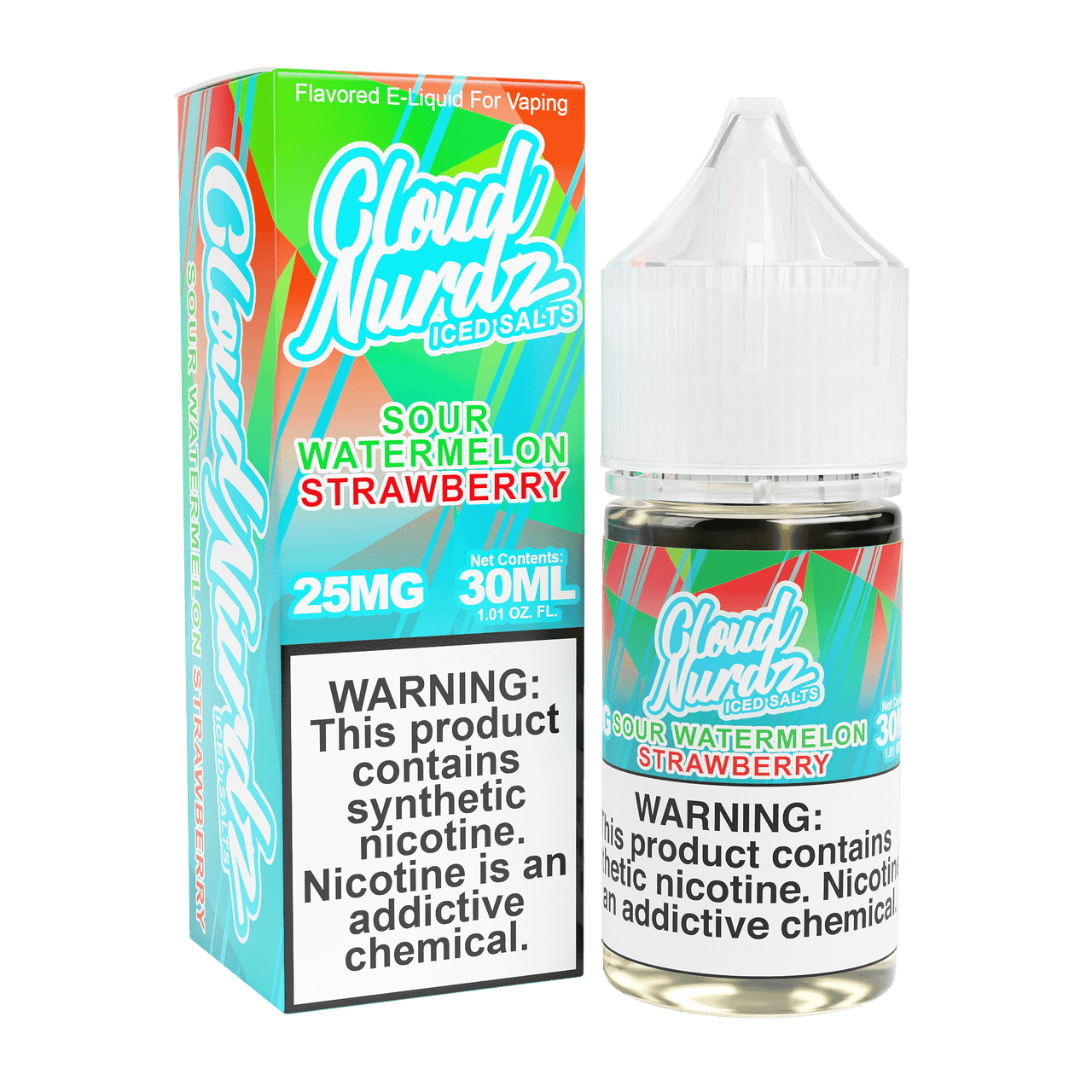 Cloud Nurdz Iced Nicotine Salts Watermelon Straberry