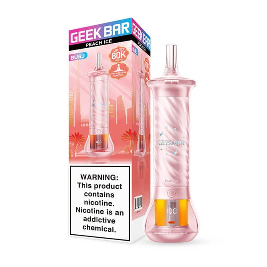 Geek Bar Burj 80K Hookah Vape peach ice only vapez