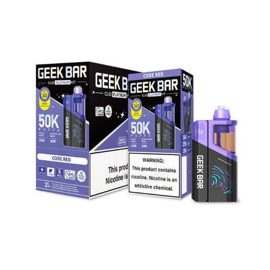 Geek Bar Clio Platinum 50K Vape Kit code red only vapez