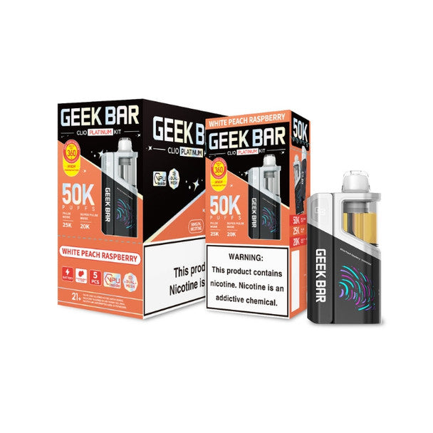 Geek Bar Clio Platinum 50K Vape Kit peach raspberry only vapez