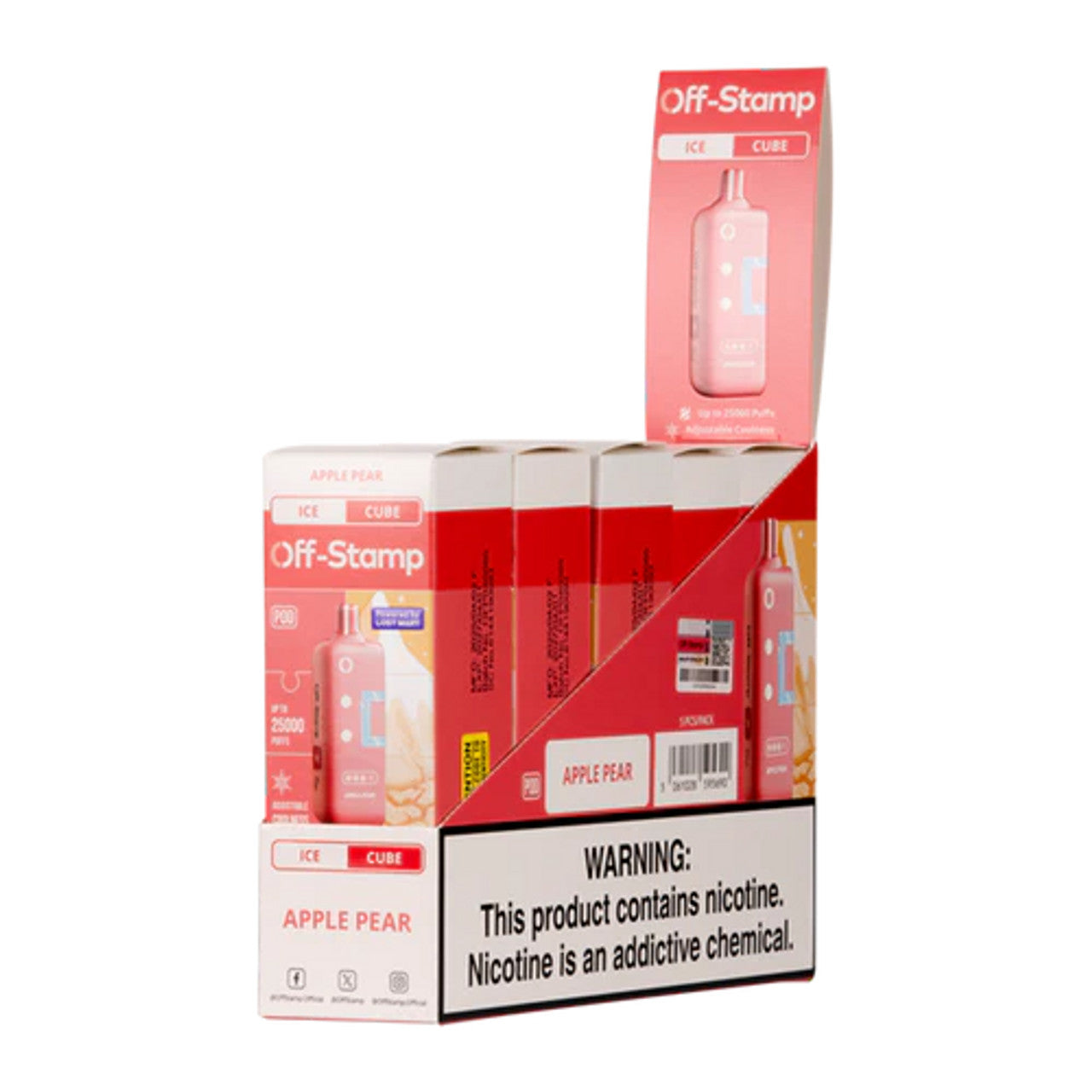 Off Stamp X-Cube Ice Disposable Pod Texas Compliant apple pear only vapez