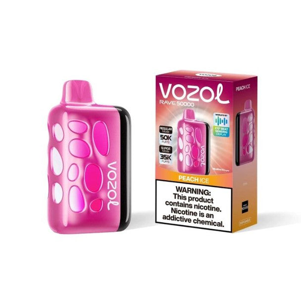 Vozol Vape Rave 50k Disposable peach ice only vapez