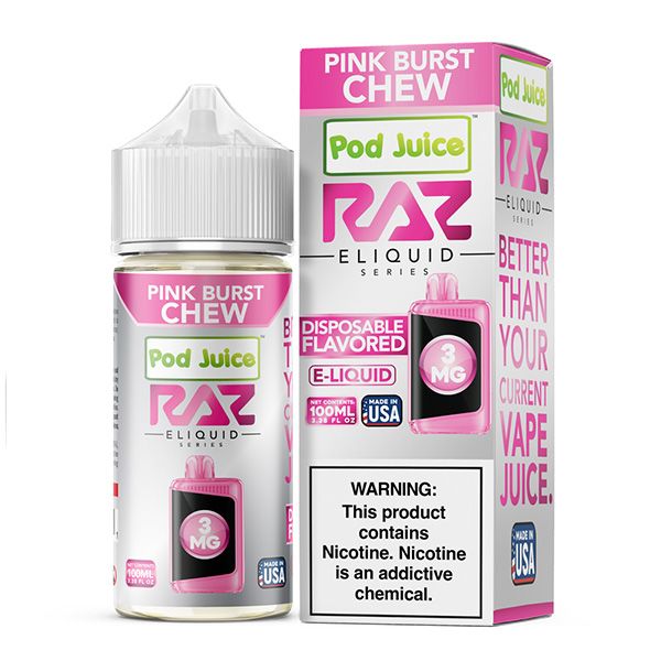 Pod Juice X Raz E-Liquids pink