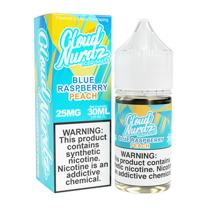 Cloud Nurdz Iced Nicotine Salts Blye Raspberry Peach