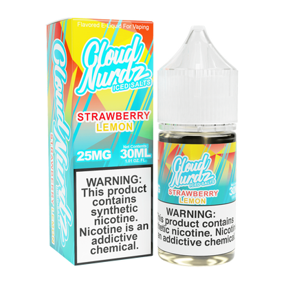 Cloud Nurdz Iced Nicotine Salts Strawberry Lemon 