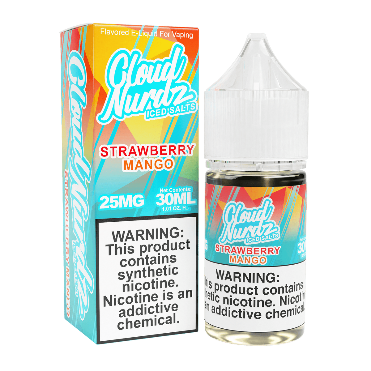 Cloud Nurdz Iced Nicotine Salts Strawberry Mango only vapez