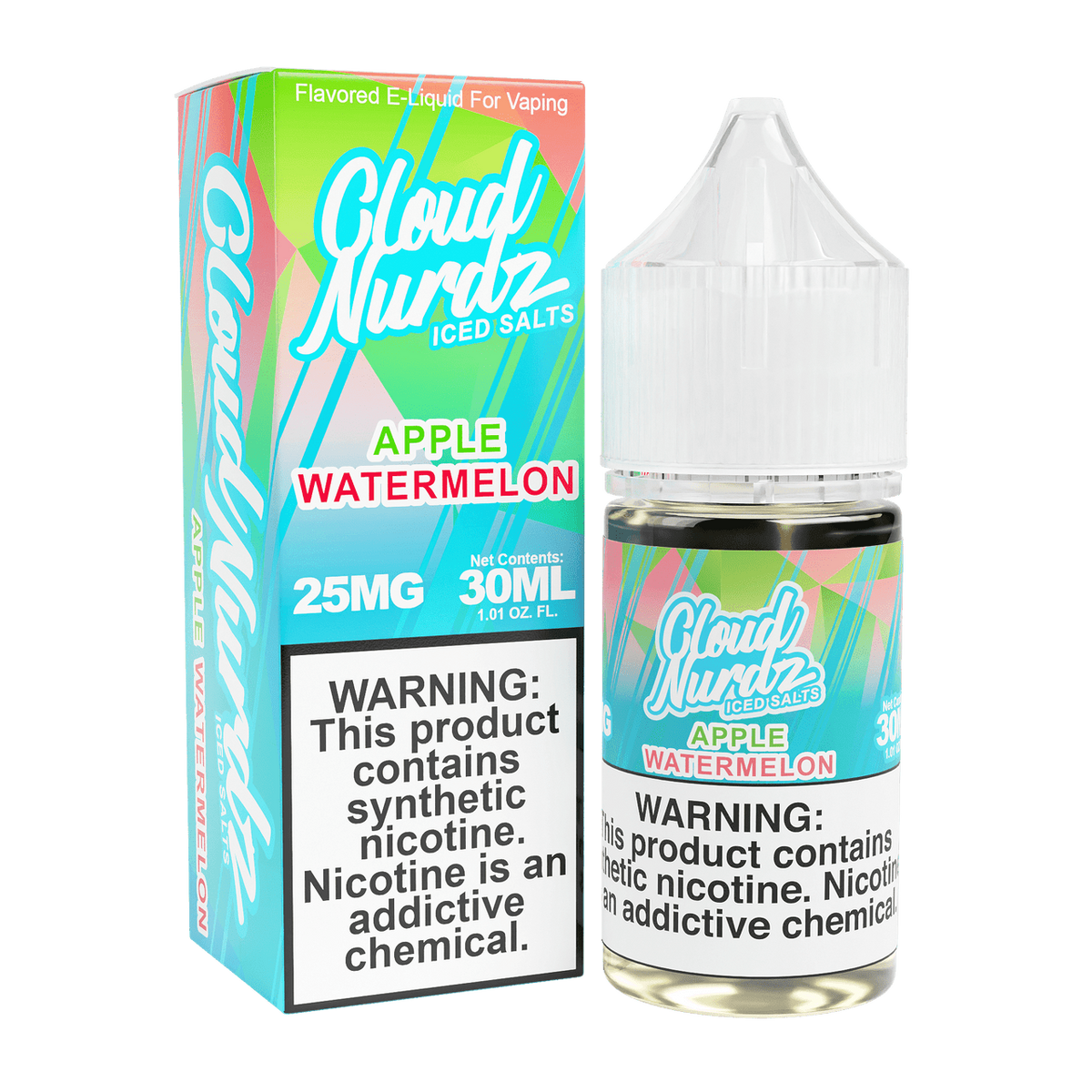 Cloud Nurdz Iced Nicotine Salts Apple Watermelon only vapez