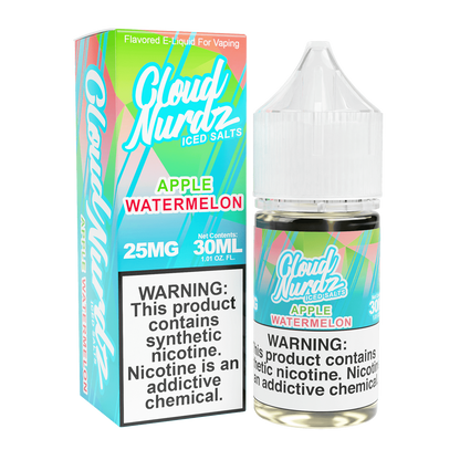 Cloud Nurdz Iced Nicotine Salts Apple Watermelon only vapez