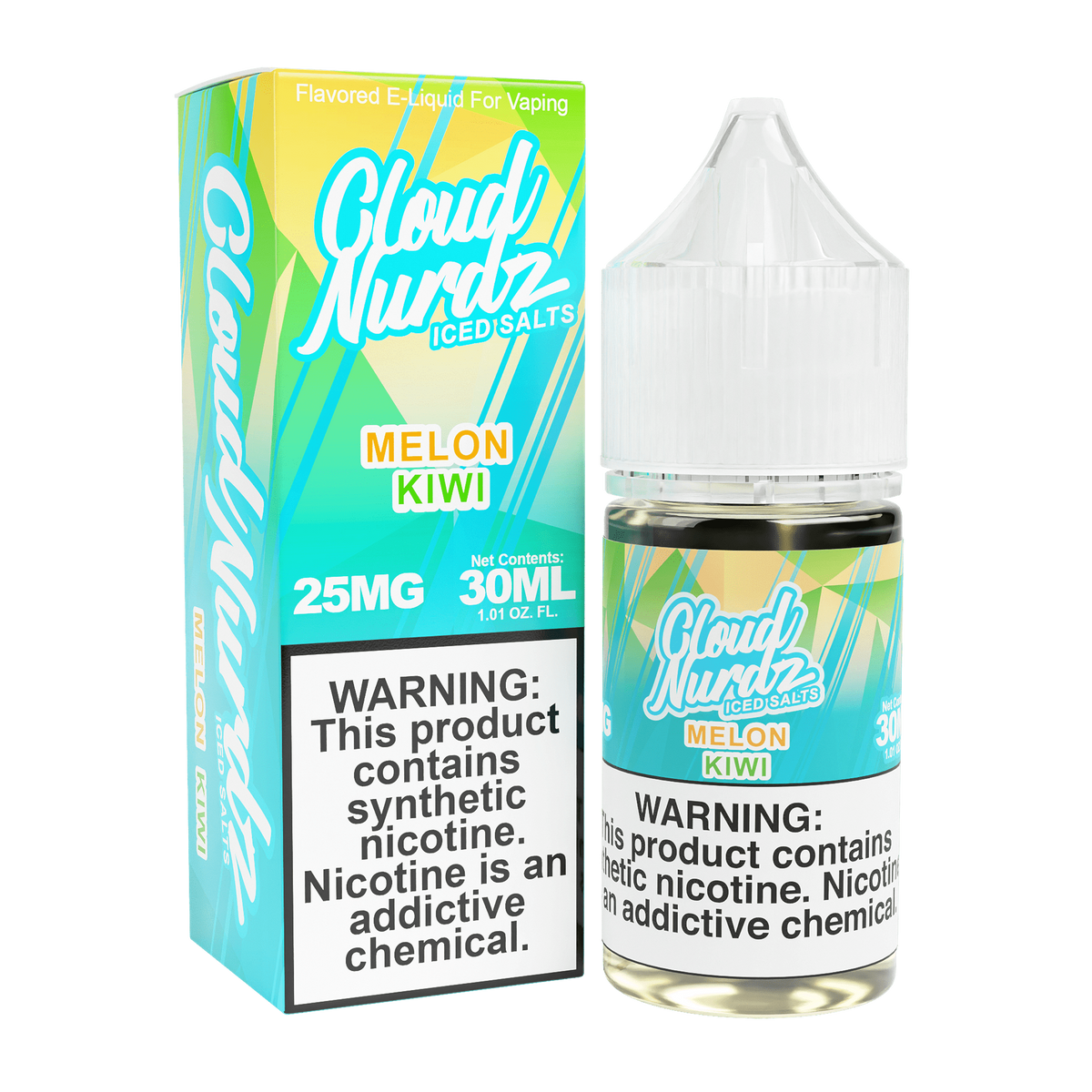 Cloud Nurdz Iced Nicotine Salts Melon Kiwi only vapez