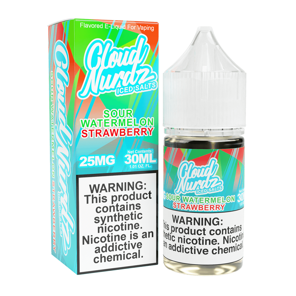 Cloud Nurdz Iced Nicotine Salts Watermelon Straberry