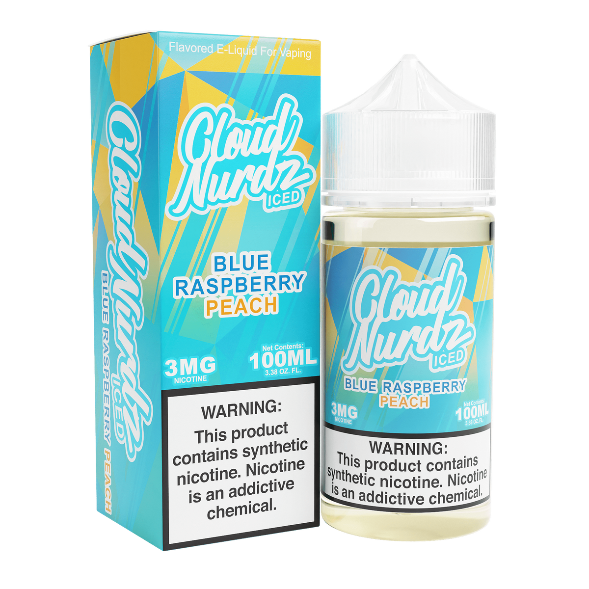 Cloud Nurdz Iced E-liquids blue raspberry peach only vapez