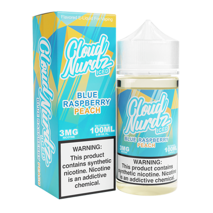 Cloud Nurdz Iced E-liquids blue raspberry peach only vapez