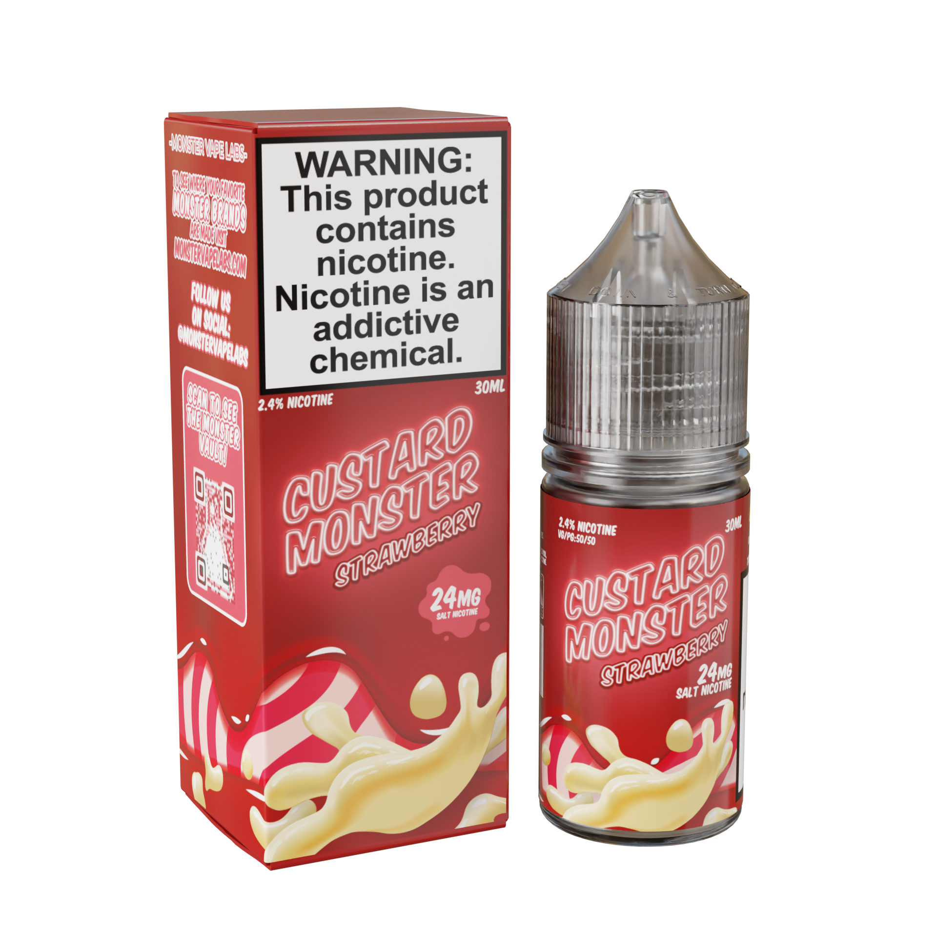 Custard Monster Nicotine Salts strawberry only vapez 
