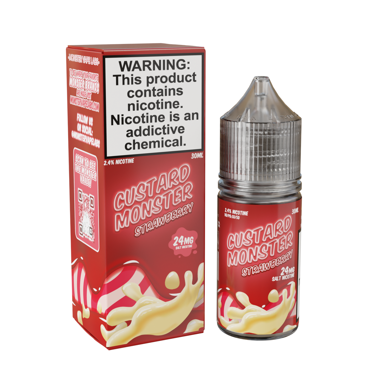 Custard Monster Nicotine Salts strawberry only vapez 