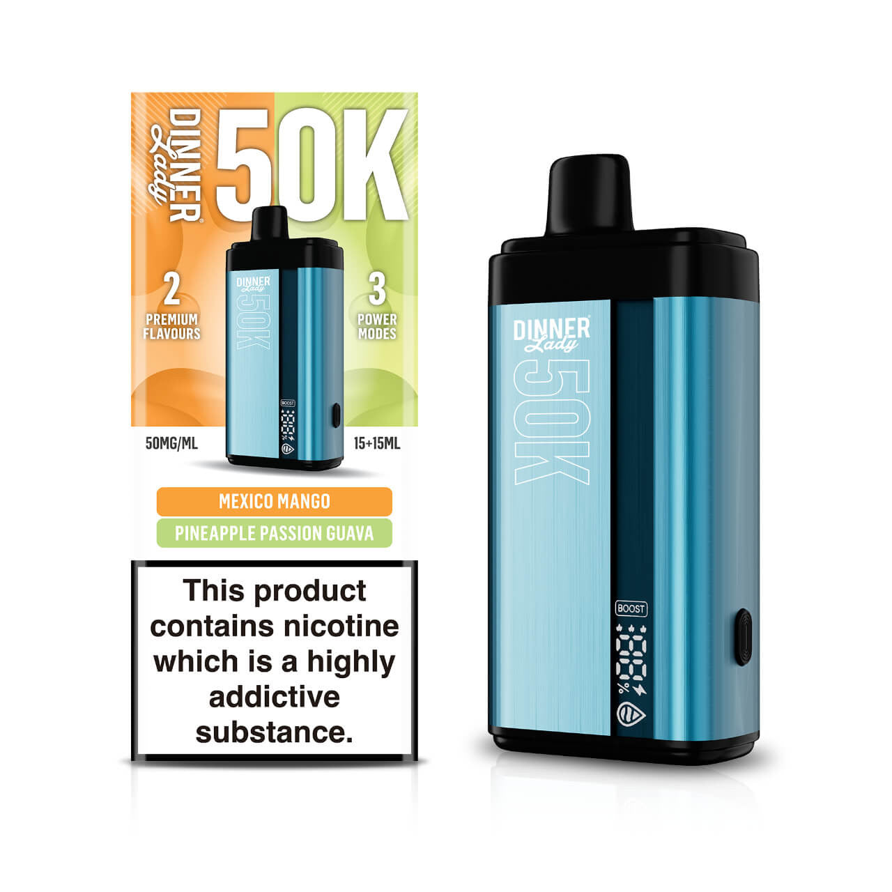 Dinner Lady Row DL50K Vape Texas Compliant mango only vapez