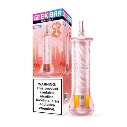 Geek Bar Burj 80K Hookah Vape peach ice only vapez