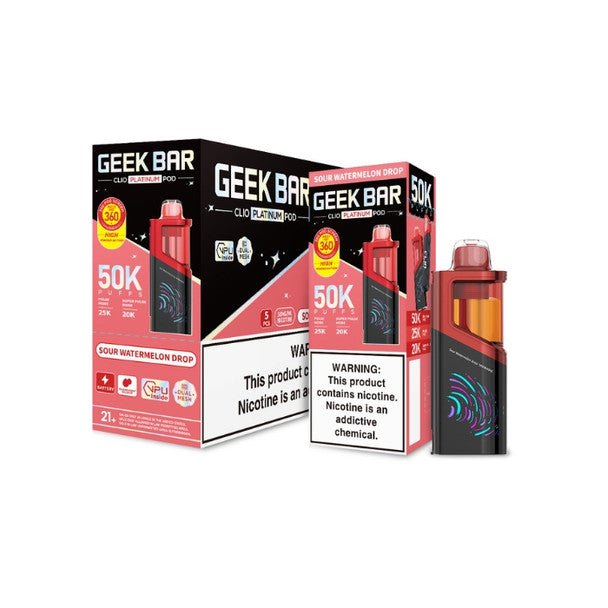 Geek Bar Clio Platinum 50K Disposable Pod watermelon only vapez 