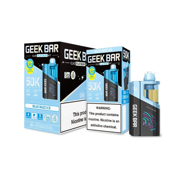 Geek Bar Clio Platinum 50K Vape Kit blue razz only vapez