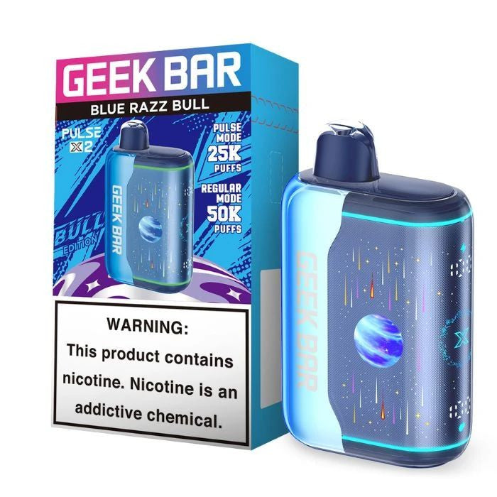 Geek Bar Pulse X 2 Bull Edition Vape blue razz ice 
