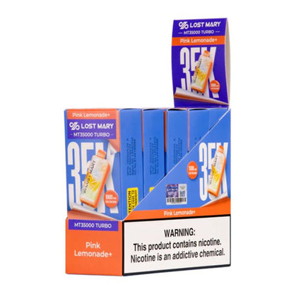 Lost Mary MT35000 Turbo Nixodine Vape pink lemonade only vapez