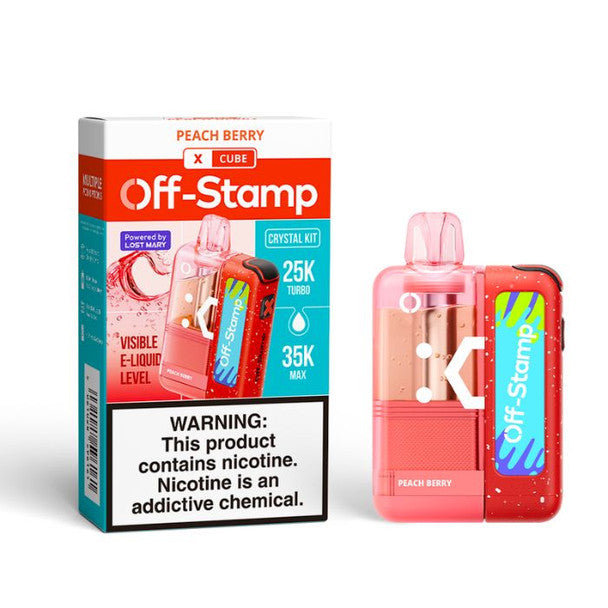 Off Stamp X-Cube Crystal Vape Kit Texas Compliant berry peach only vapez