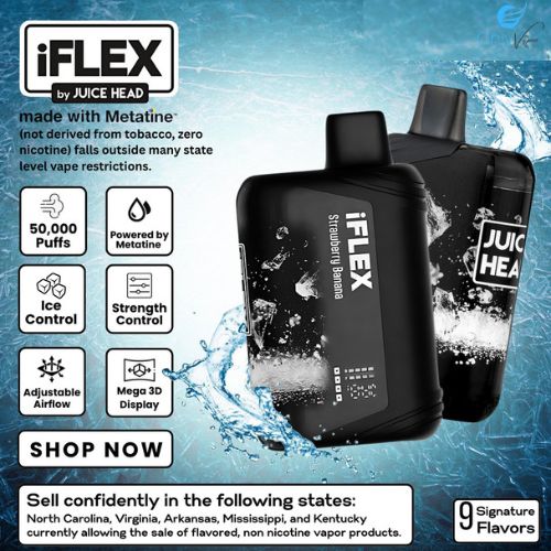 Texas Disposable Vapes Juice Head Flex Freeze 50K Disposable Nicotine Vape 5% The Vapor Studio Austin Texas Texas Disposable Vapes Juice Head Flex Freeze 50K Disposable Nicotine Vape 5% The Vapor Studio Austin Texas