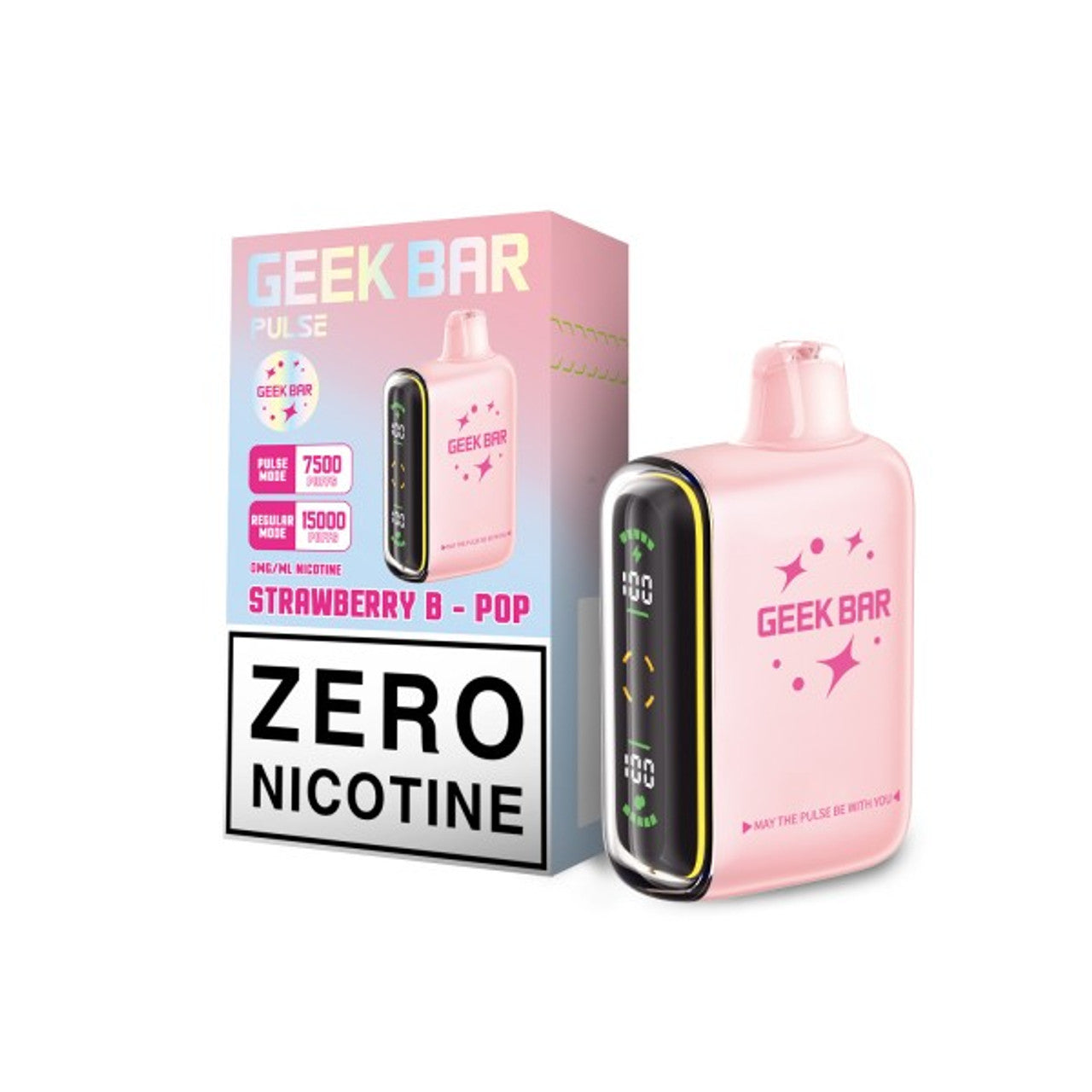 Geek Bar Pulse Zero Nicotine Vape strawberry only vapez