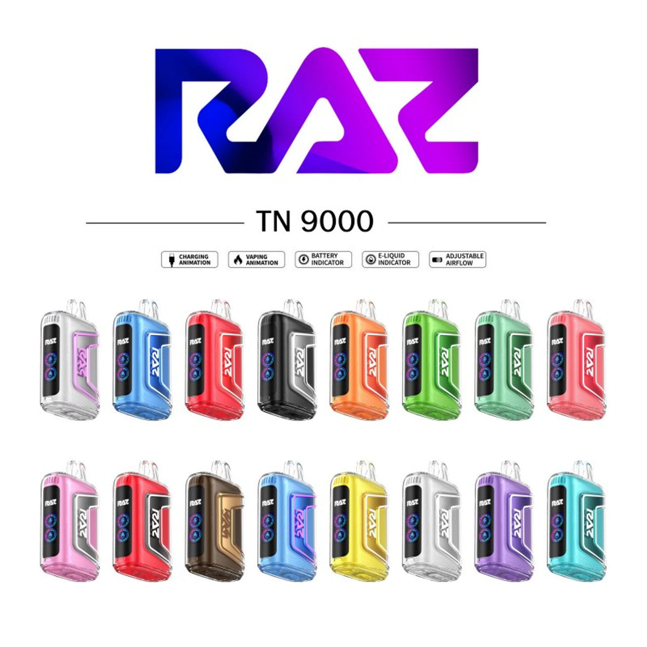 RAZ TN9000 Vape all flavors
