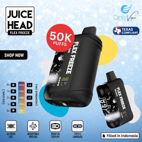 Juice Head Flex Freeze 50k Vape Texas Compliant only vapez