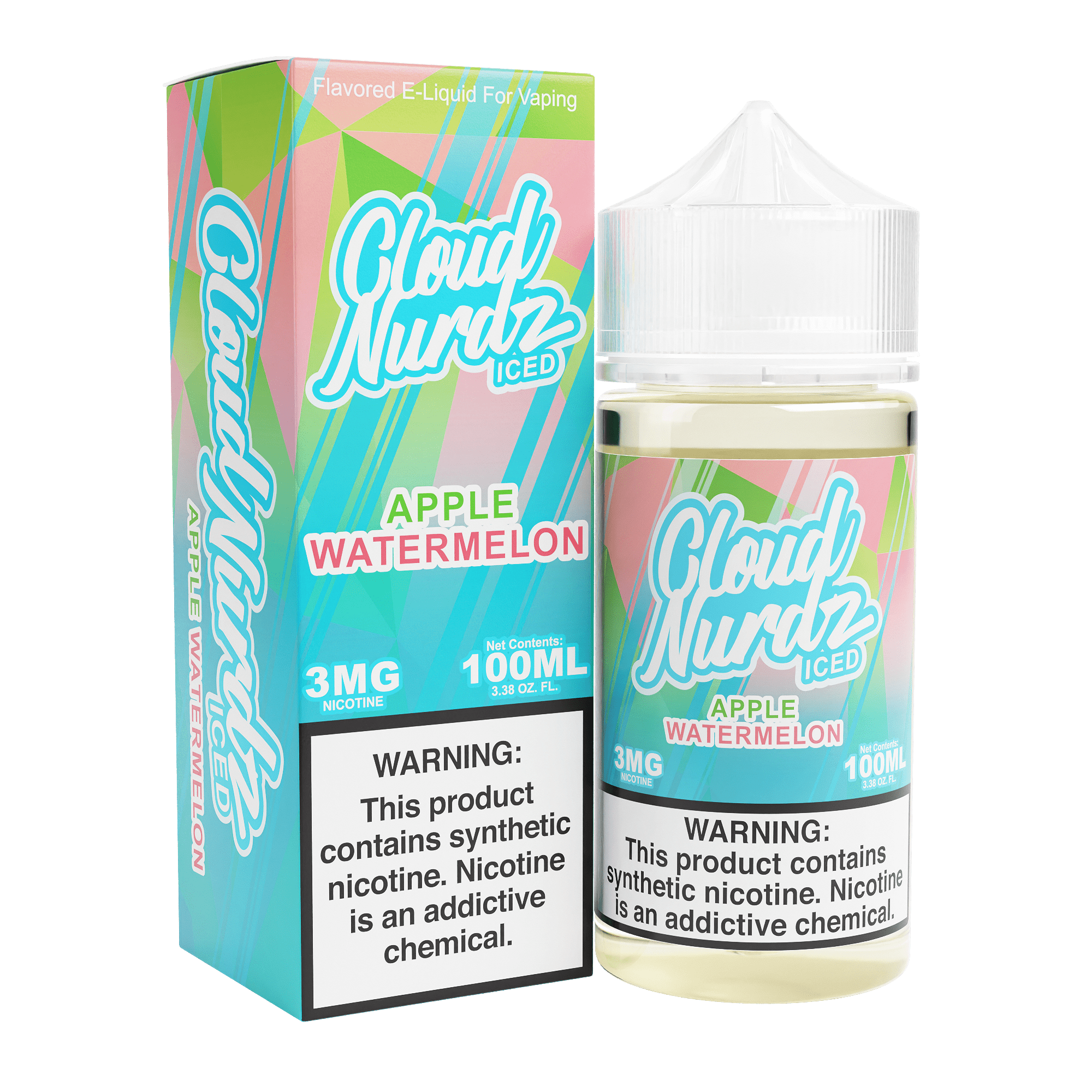 Cloud Nurdz Iced E-liquids apple watermelon only vapez