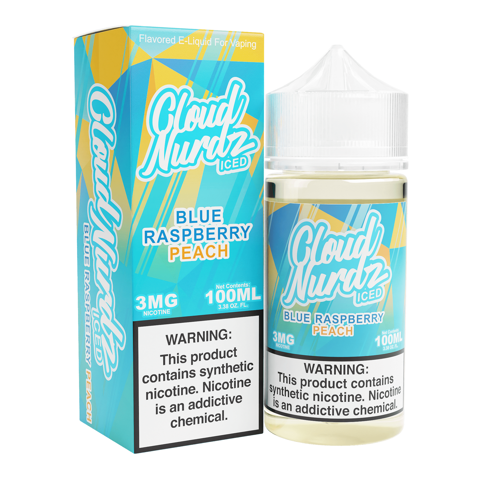 Cloud Nurdz Iced E-liquids blue raspberry peach only vapez