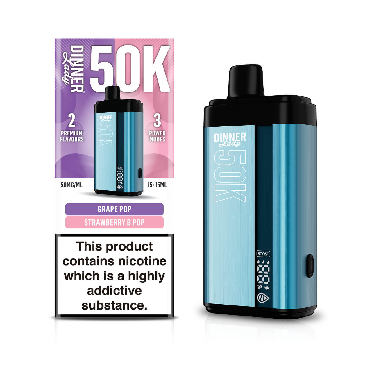 Dinner Lady Row DL50K Vape Texas Compliant pop only vapez
