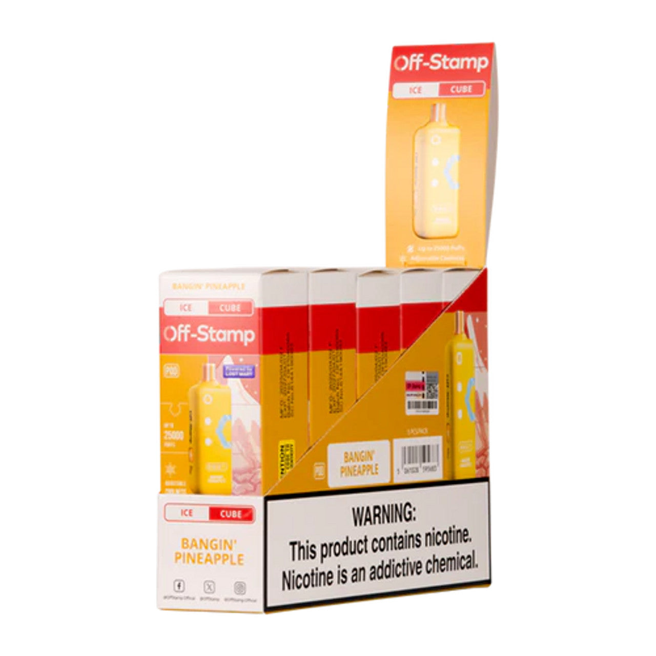 Off Stamp X-Cube Ice Disposable Pod Texas Compliant only vapez yellow