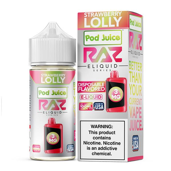 Pod Juice X Raz E-Liquids strawberry
