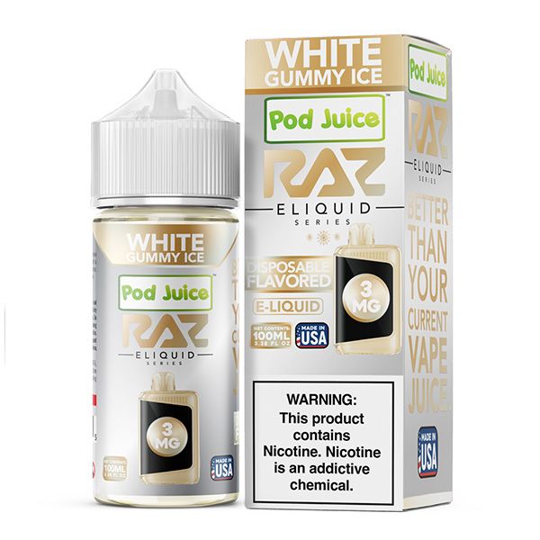 Pod Juice X Raz E-Liquids white
